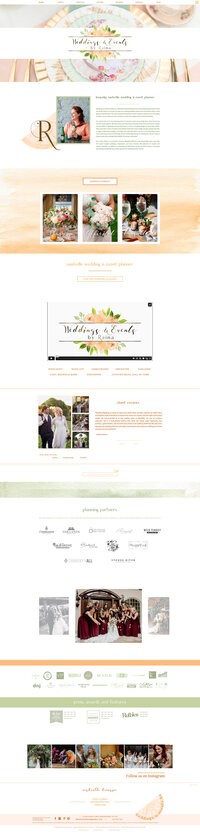 Screenshot of a website design for wedding and event planner