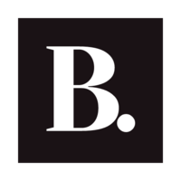 A black square with a white "B." in center.