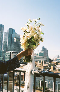 Wedding bouquet on 35mm film