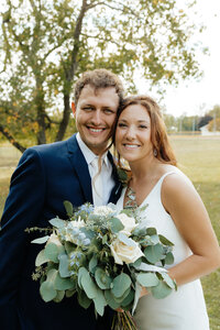 closeup bride and groom portraits