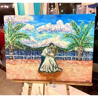 a final product of Golden Ray Studio's live event painting services