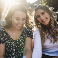 girls on a ride at disneyland at their senior portrait session