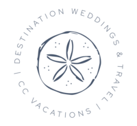 Navy sand dollar brandmark for CC Vacations