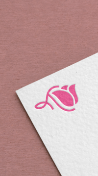 Mockup of The Tallest Tulip icon logo on a piece of paper