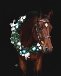 blue silver holiday horse