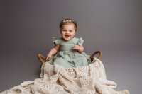 Toddler posed for Milestone, Baby Photos in Charleston, SC.
