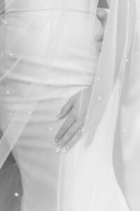 bride's viel over her