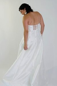 romantic a-line wedding dress with lace up back