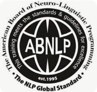 Black and white circle logo for the American board of Neuro-Linguistic Programming