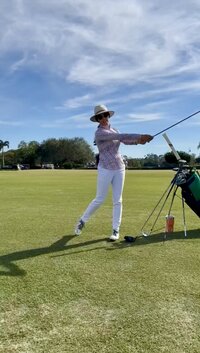 Renee O’Higgins, PGA and LPGA golf instructor teaching a lesson at Quail West in Naples, Florida.