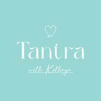 Logo written in serif and script fonts with a heart illustration and the words "Tantra with Kathryn"
