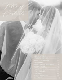 the table of contents for the wedding photo checklist for wedding photography education