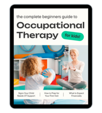 dark green background with the title 'the beginners guide to pediatric occupational therapy'