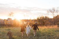 children running at heritage hills park fargo