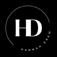 Hannah Drew Template Logo featuring a white "HD" and semicircle