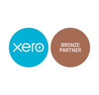 blue and brown xero badge for tax professionals