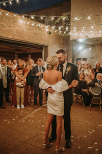 bride and groom first dance