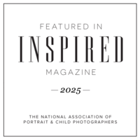 Inspired Magazine feature badge for a newborn photographer in Indianapolis