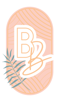 Branding icon for Braids and Blush of B's overlapping in orange