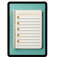 Launch day checklist on a tablet mock up