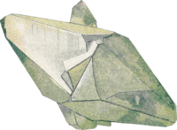 A realistic drawing of a soft green crystal cluster