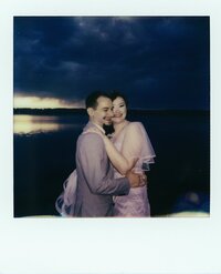 Winter wedding on Polaroid in Rhode Island, Wedding Polaroid photography