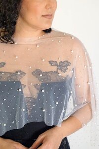 white bridal capelet for mother of the bride dress
