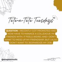 Graphic of week 12 of Chapter tOO's Tete-a-tete series from LinkedIn