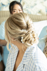 portland bride hair close up