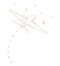 pink plane illustration