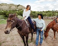 Native American Couple with Horses