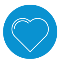 blue circle heart icon