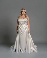 Black Wedding Dress with Illusion Neckline