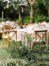 reception photography of green and wood tables