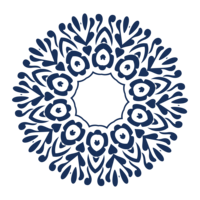 Custom circular mandala in navy blue