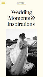 Portfolio slideshow mobile Elegant Weddings website template The Template Emporium
