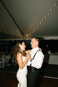 Bride and groom dancing at their reception