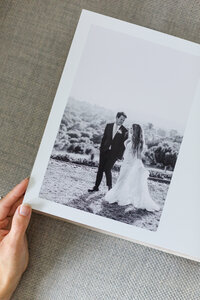 black and white photography in wedding album