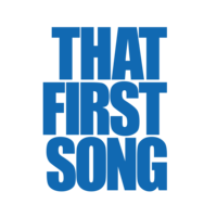 Blue wordmark logo for That First Song