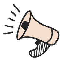 A bold megaphone icon symbolizing the power of amplifying your voice and business through the supportive community of Connect Belong.
