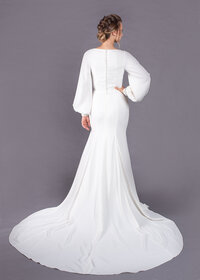 High back wedding dress - flowy fit and flare