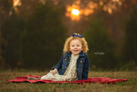Children’s photos during fall at sunset by Susan VanNess photography