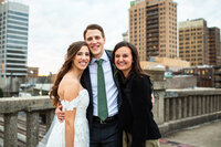 Eleanor Stenner with bride and groom at Birmingham wedding 