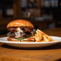 Grill Burger with Fries Stanwood Grill Restaurant