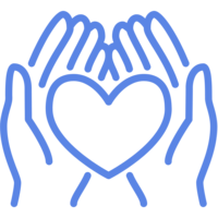 Image of hands holding a heart, emphasizing Erud AI's belief that people are at the core of everything.