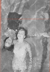 Retro-Filtered Photo of Two Women Swimming