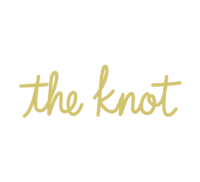 Logo of the wedding portal The Knot, gold version.