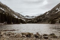 alpine lake with mountains