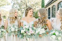 Bride joins her best girls & dog of honor for photos just before her wedding ceremony at Middleton Place in Charleston, SC - Captured by Kara Blakeman photography