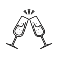 two glasses clinking together